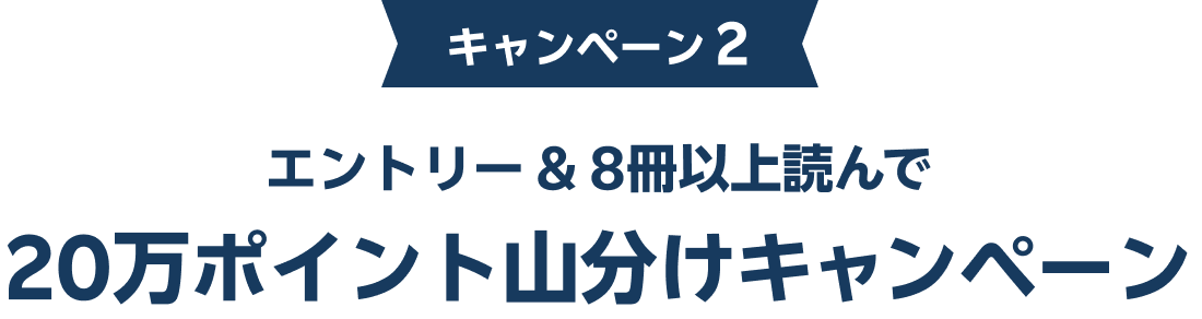 エントリー＆8冊以上読んで20万ポイント山分けキャンペーン