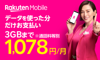 楽天モバイル 3Gまで1,078円